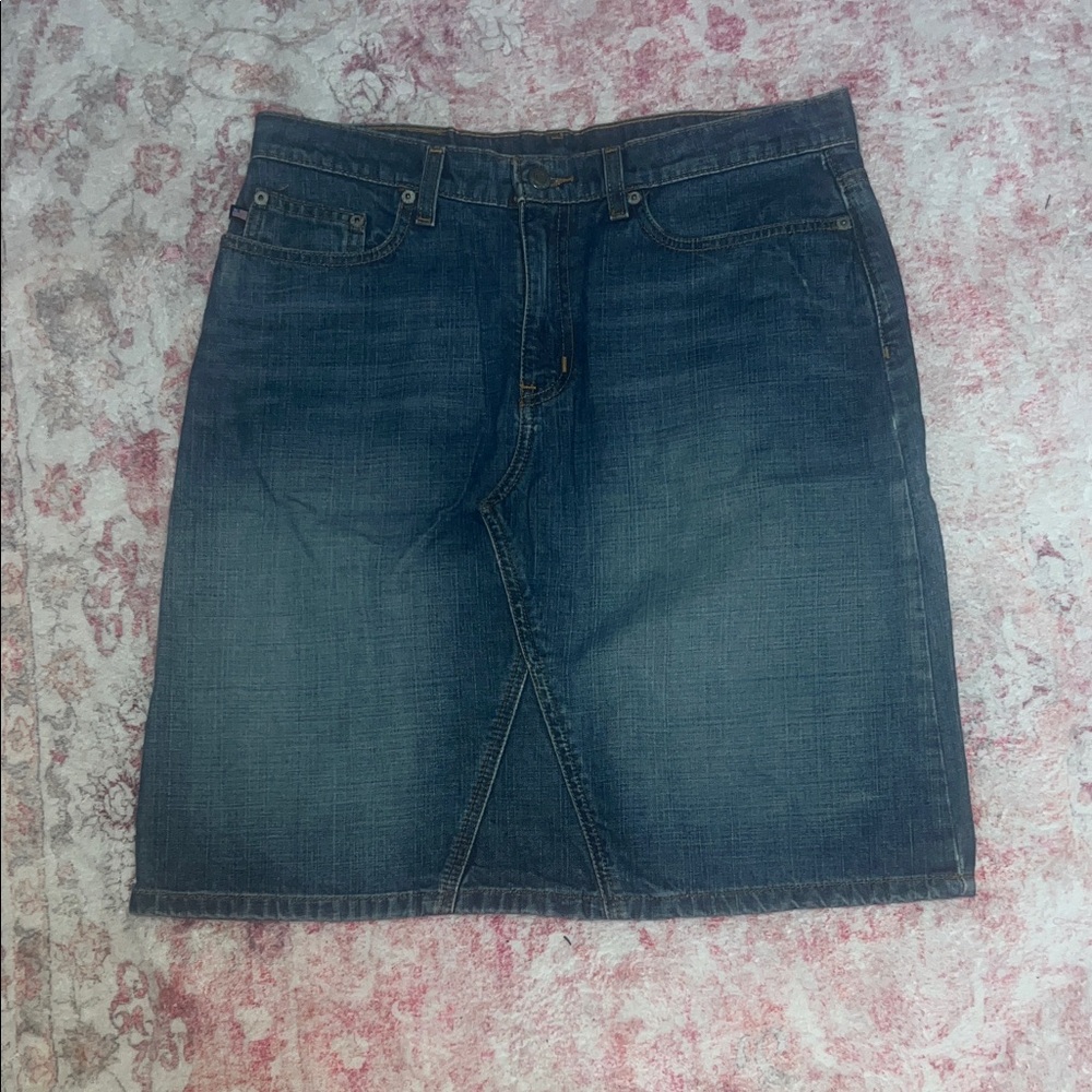 Ralph Lauren Dark Blue Denim Midi Skirt